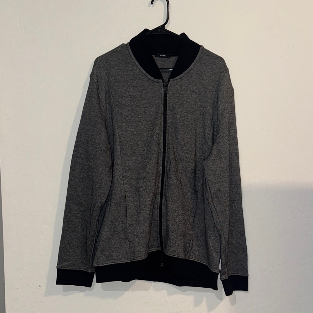 Alfani Gray Zip Up Sweater